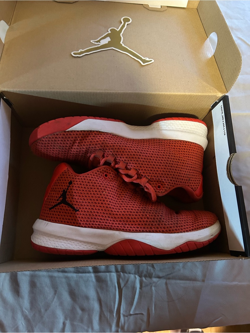 Jordan Men’s Red Mesh Low-Top Basketball Shoes